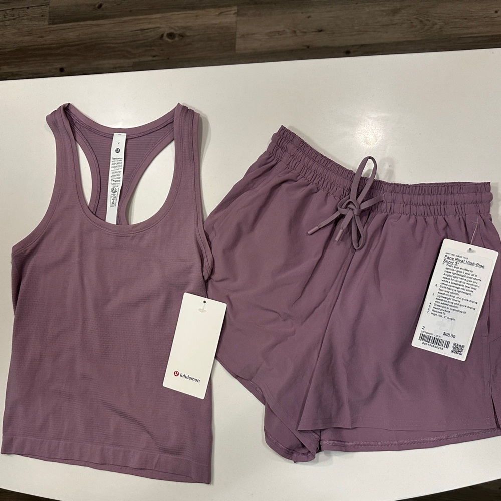 Lululemon shorts and tank set NWT 2